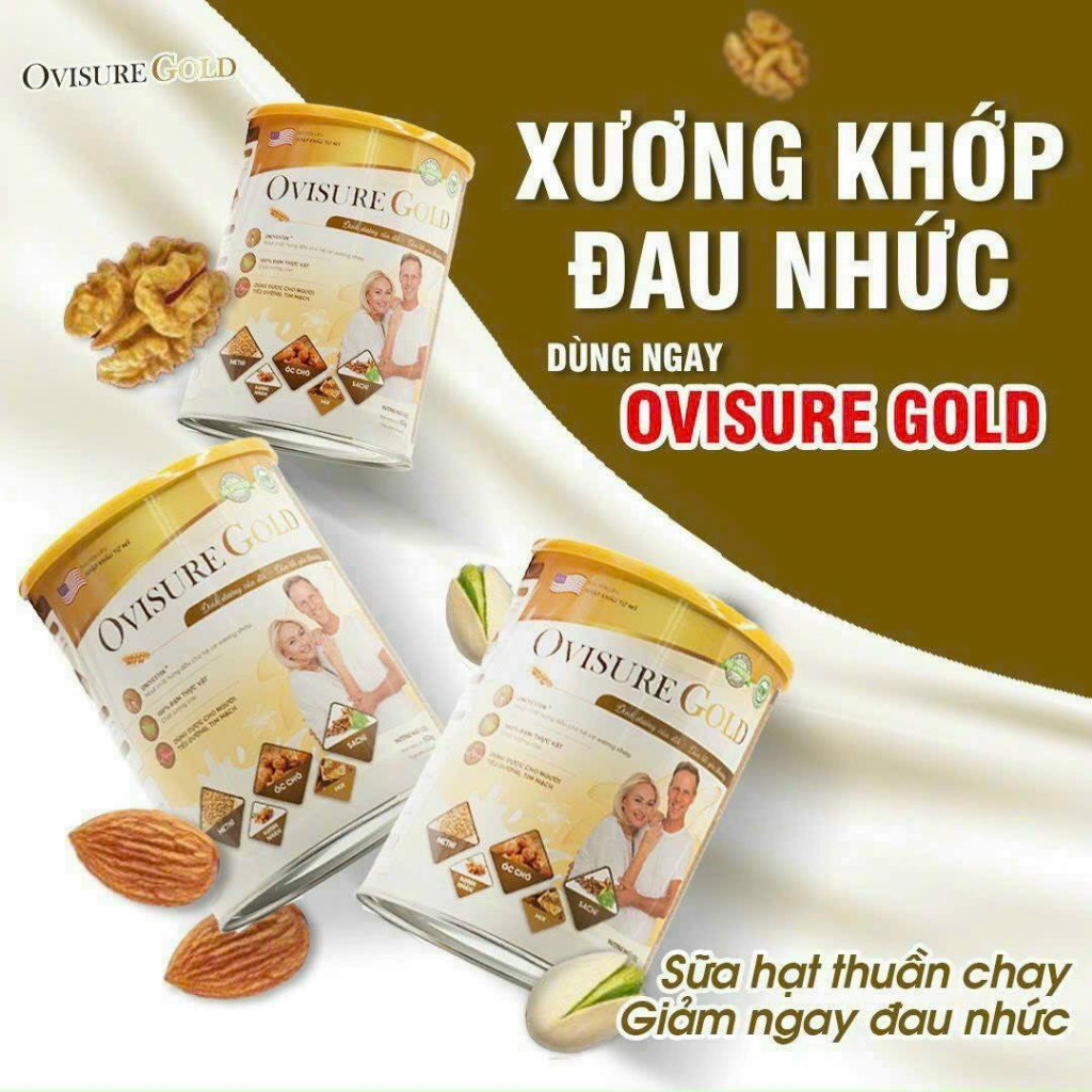 Combo 2 Lon Sữa Hạt Ovisure Gold Giúp Xương Chắc Khoẻ