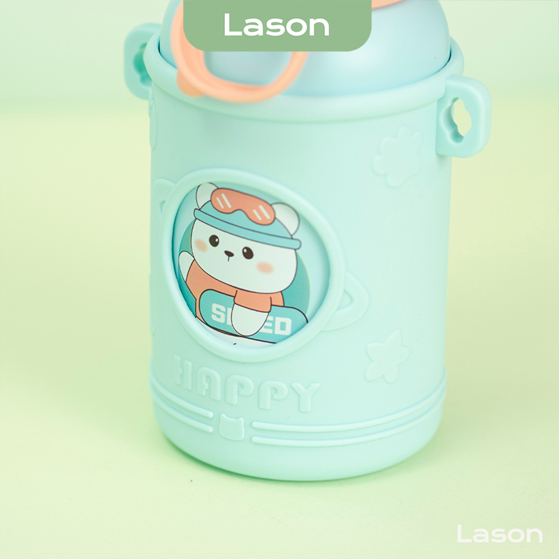 Bình nước giữ nhiệt trẻ em Lason Animal, giữ nhiệt lên đến 8 tiếng, có vòi mút tiện lợi BN-GN11