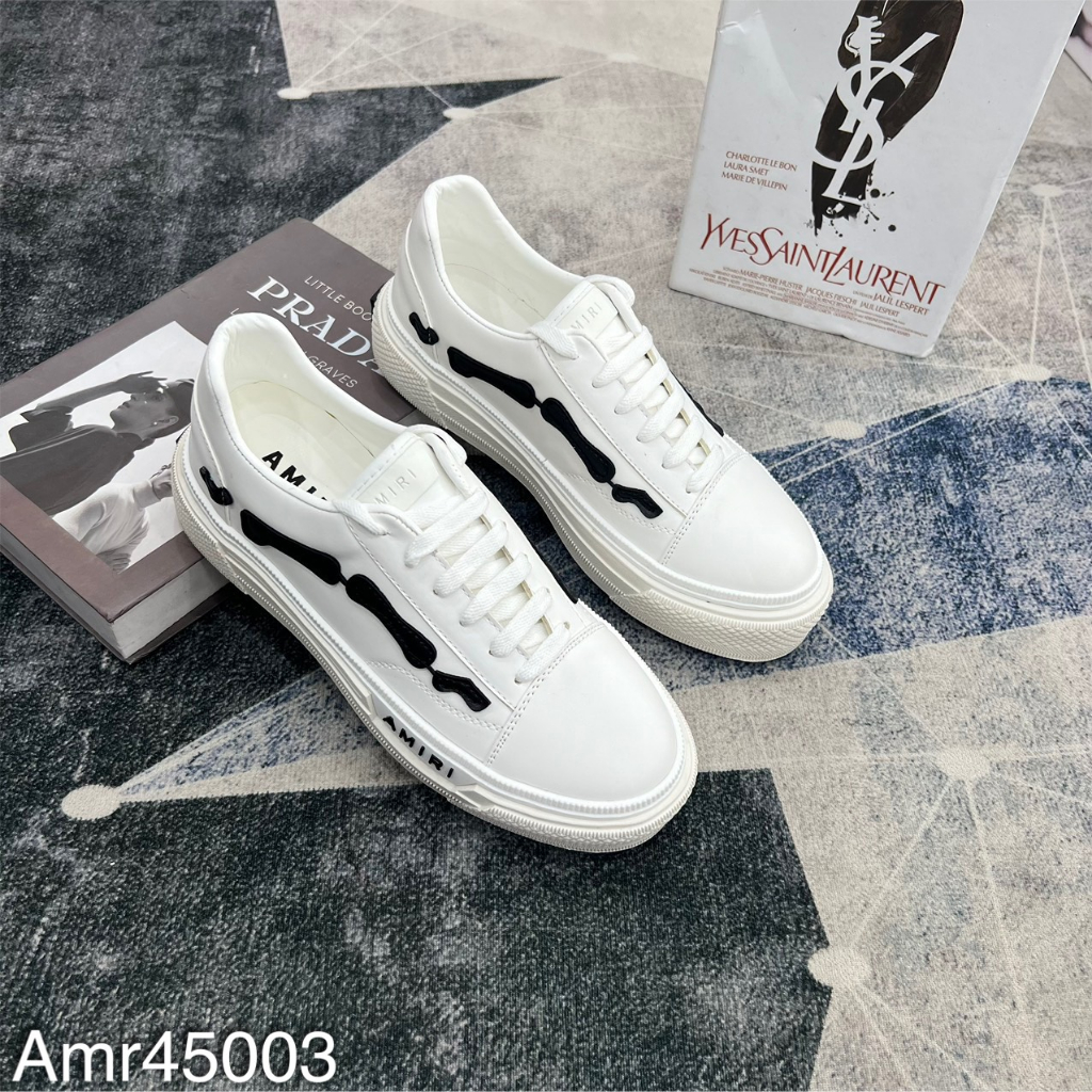 Giày nam buộc giây thêu xương siêu hot - Giày sneaker Amiri cao cấp hàng fullbox
