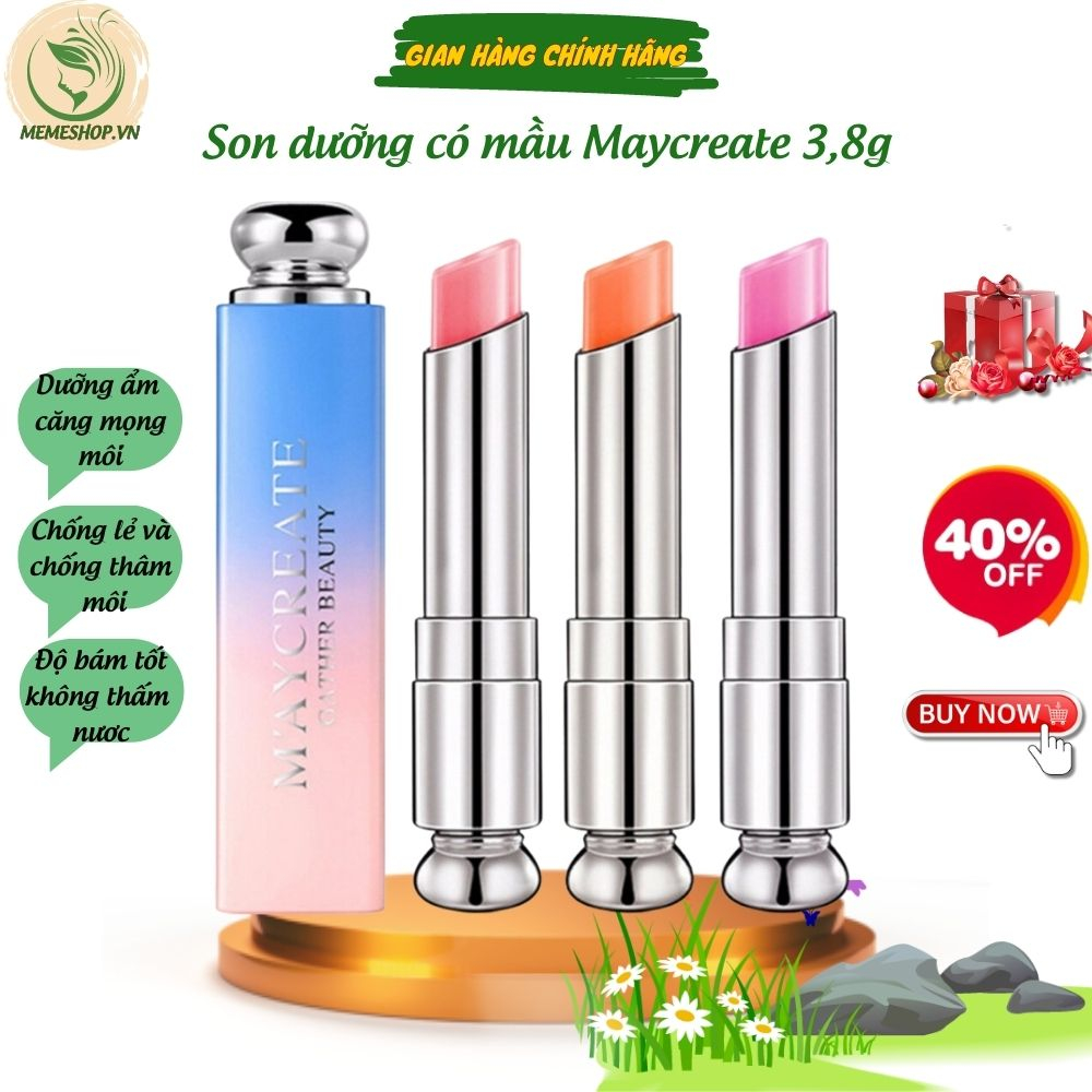 Son Dưỡng Môi Có Màu Nội Địa Trung Chính Hãng Maycreate, Giúp Mội Căng Mọng, Giảm Khô Môi, Giảm Thâm Môi