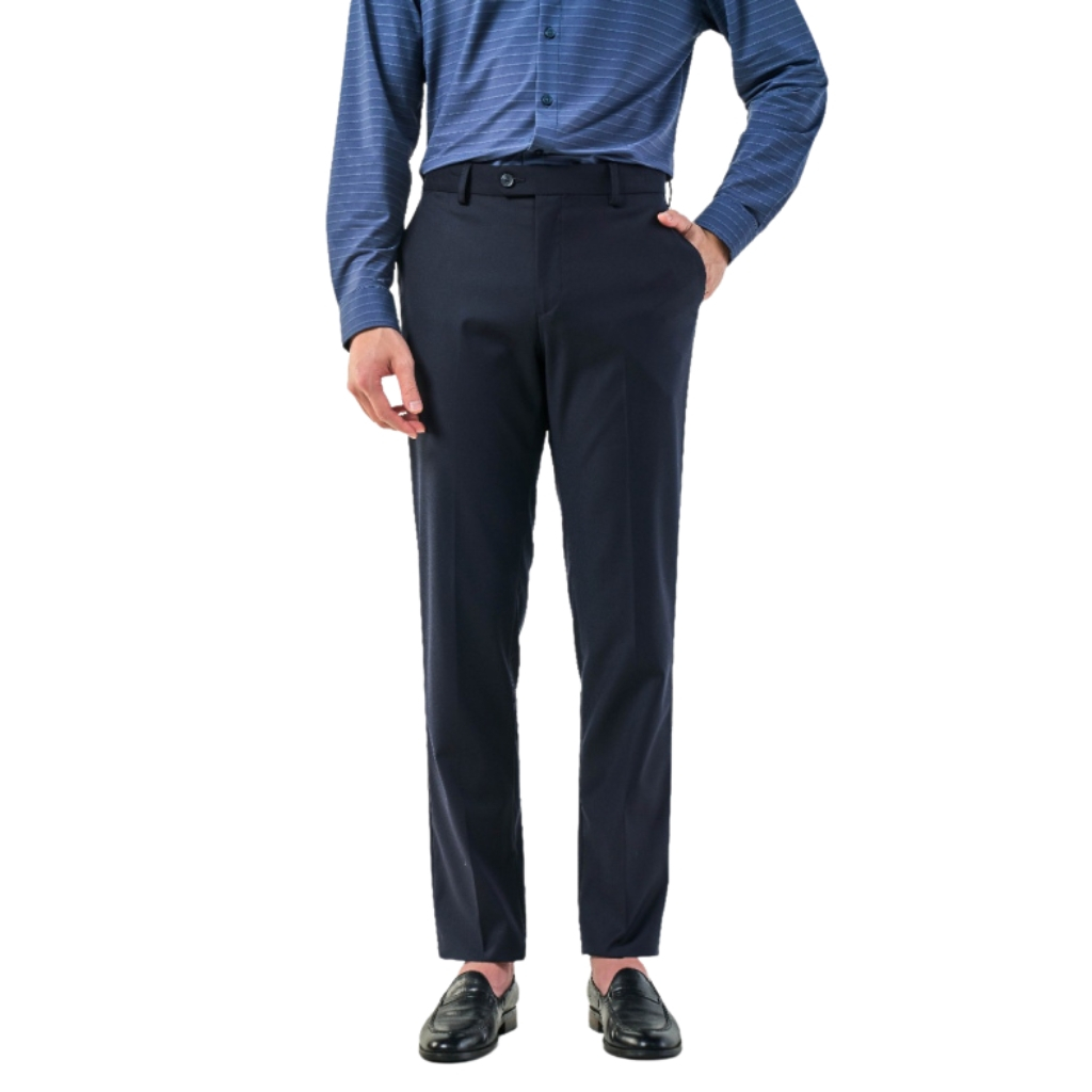 Quần âu tây nam công sở cao cấp OWEN QRT231507  màu xanh navy vải polyester mềm mát