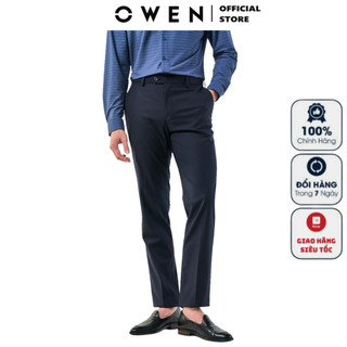 Quần âu nam quần tây công sở cao cấp OWEN QRT231507  màu xanh navy vải polyester