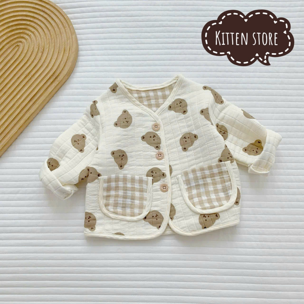 Áo Trần Bông Chất Xô Muslin Họa Tiết Siêu Xinh Cho Bé - Kitten Store