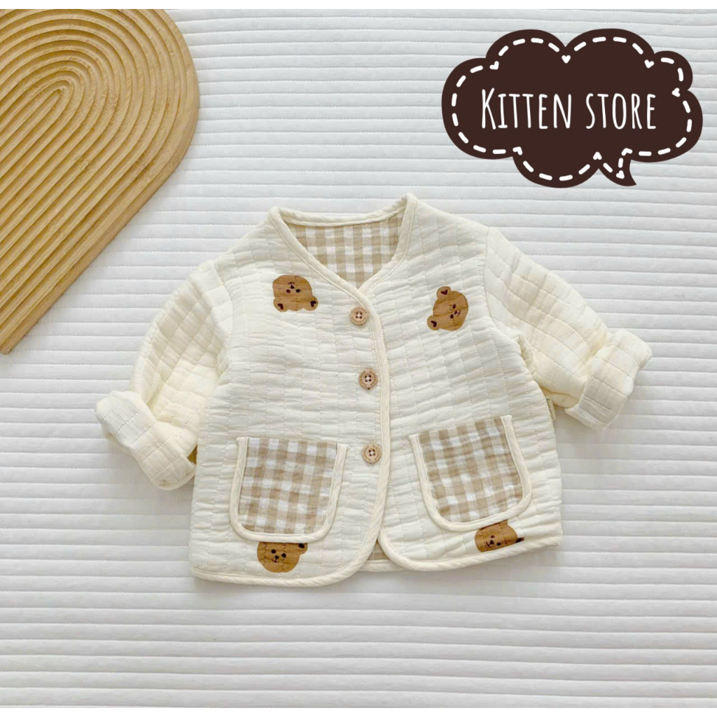 Áo Trần Bông Chất Xô Muslin Họa Tiết Siêu Xinh Cho Bé - Kitten Store