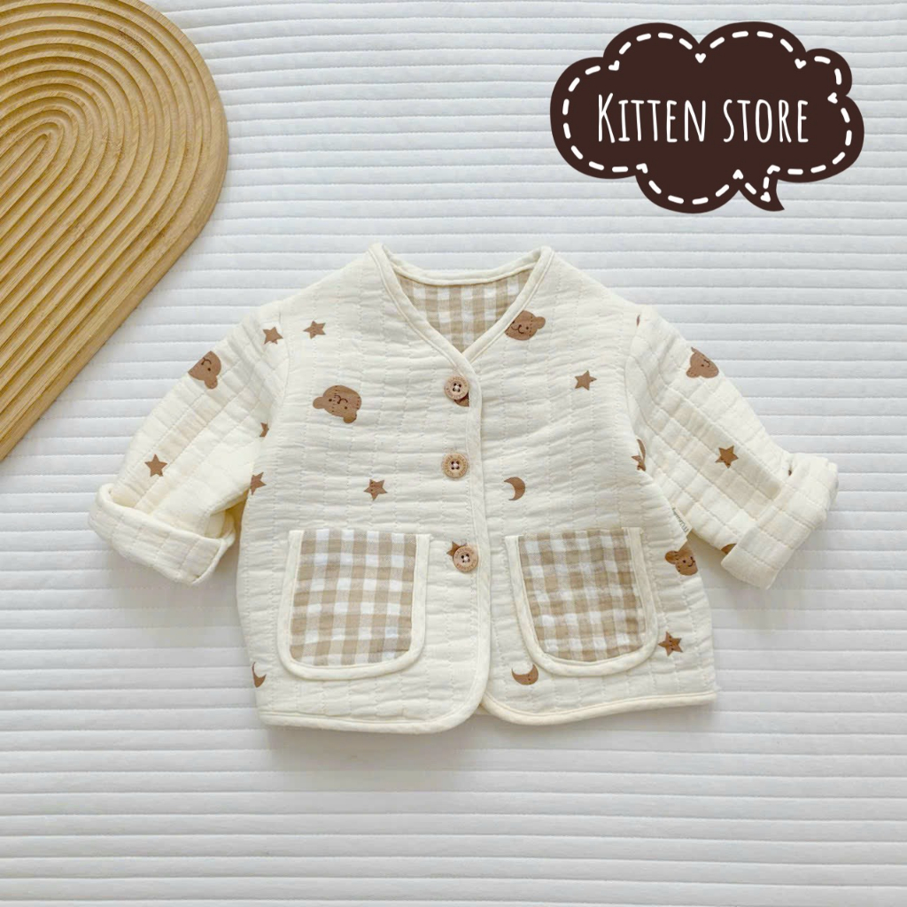 Áo Trần Bông Chất Xô Muslin Họa Tiết Siêu Xinh Cho Bé - Kitten Store