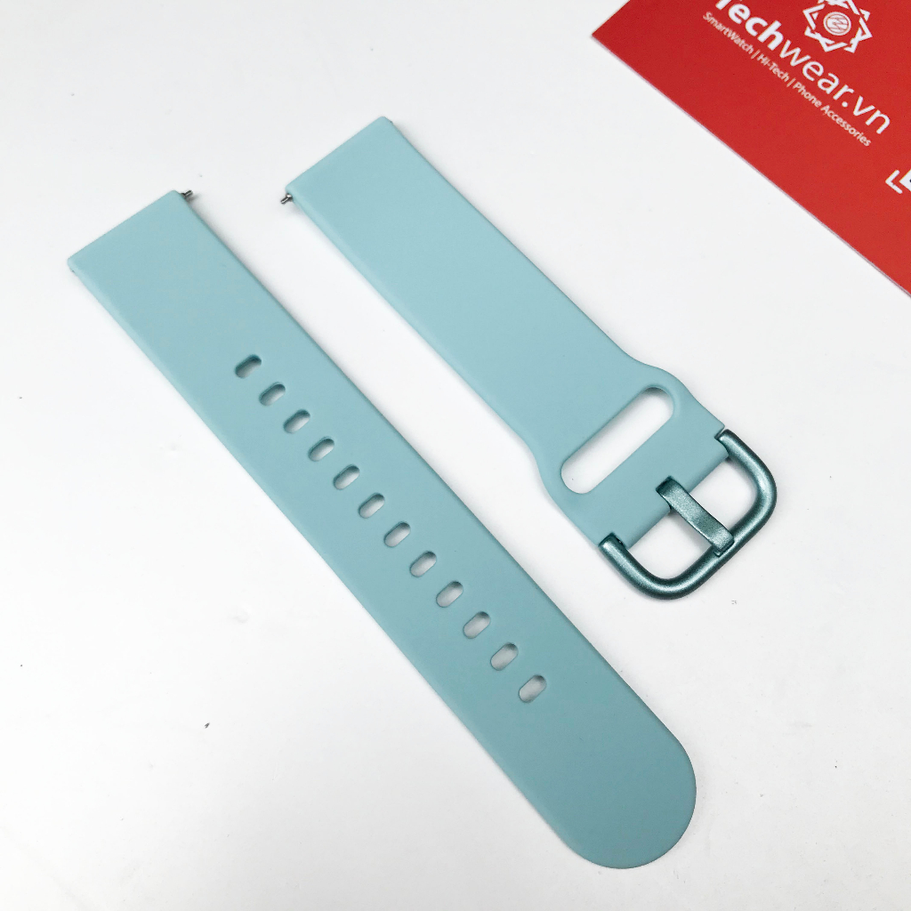 Dây silicon 20mm cho đồng hồ thông minh | Chốt gài thông minh | Khóa cùng màu dây | Chất liệu silicon | Hàng sẵn giao