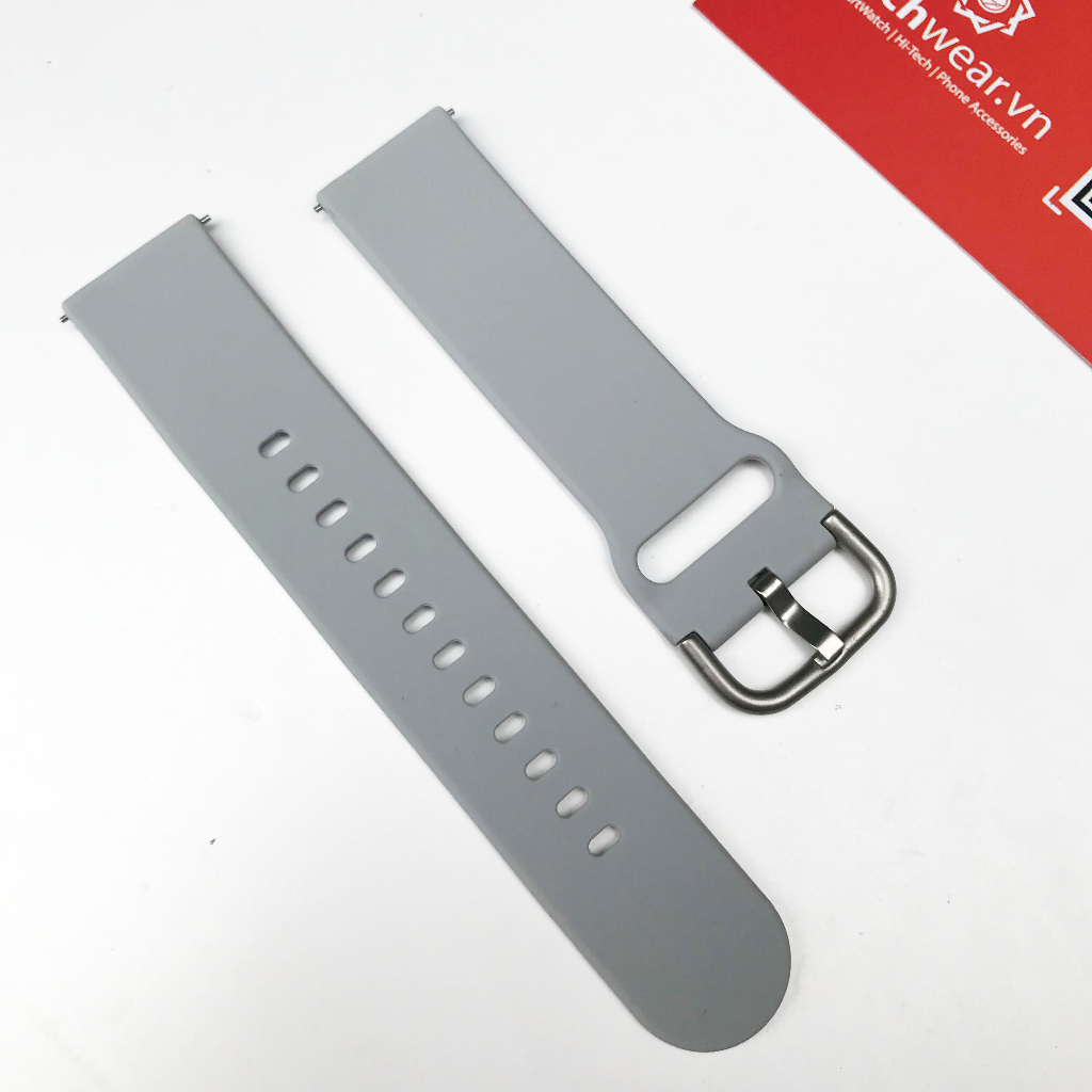 Dây silicon 20mm cho đồng hồ thông minh | Chốt gài thông minh | Khóa cùng màu dây | Chất liệu silicon | Hàng sẵn giao