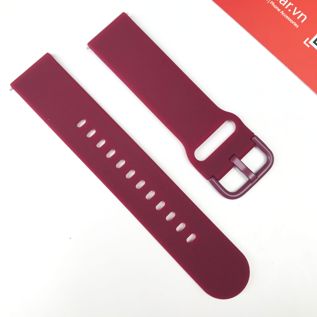 Dây silicon 20mm cho đồng hồ thông minh | Chốt gài thông minh | Khóa cùng màu dây | Chất liệu silicon | Hàng sẵn giao