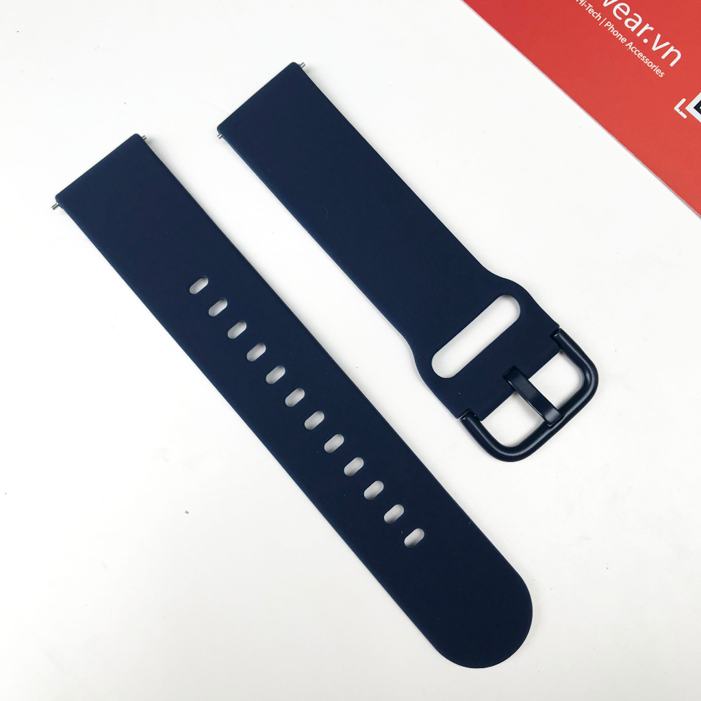 Dây silicon 20mm cho đồng hồ thông minh | Chốt gài thông minh | Khóa cùng màu dây | Chất liệu silicon | Hàng sẵn giao