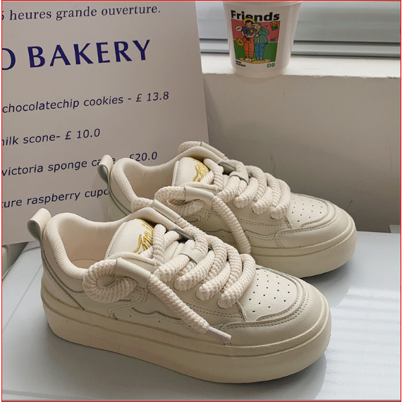 Video thật Giày Thể Thao Sneaker Dây Thừng To In Chữ Smile Phong Cách Năng Động G101