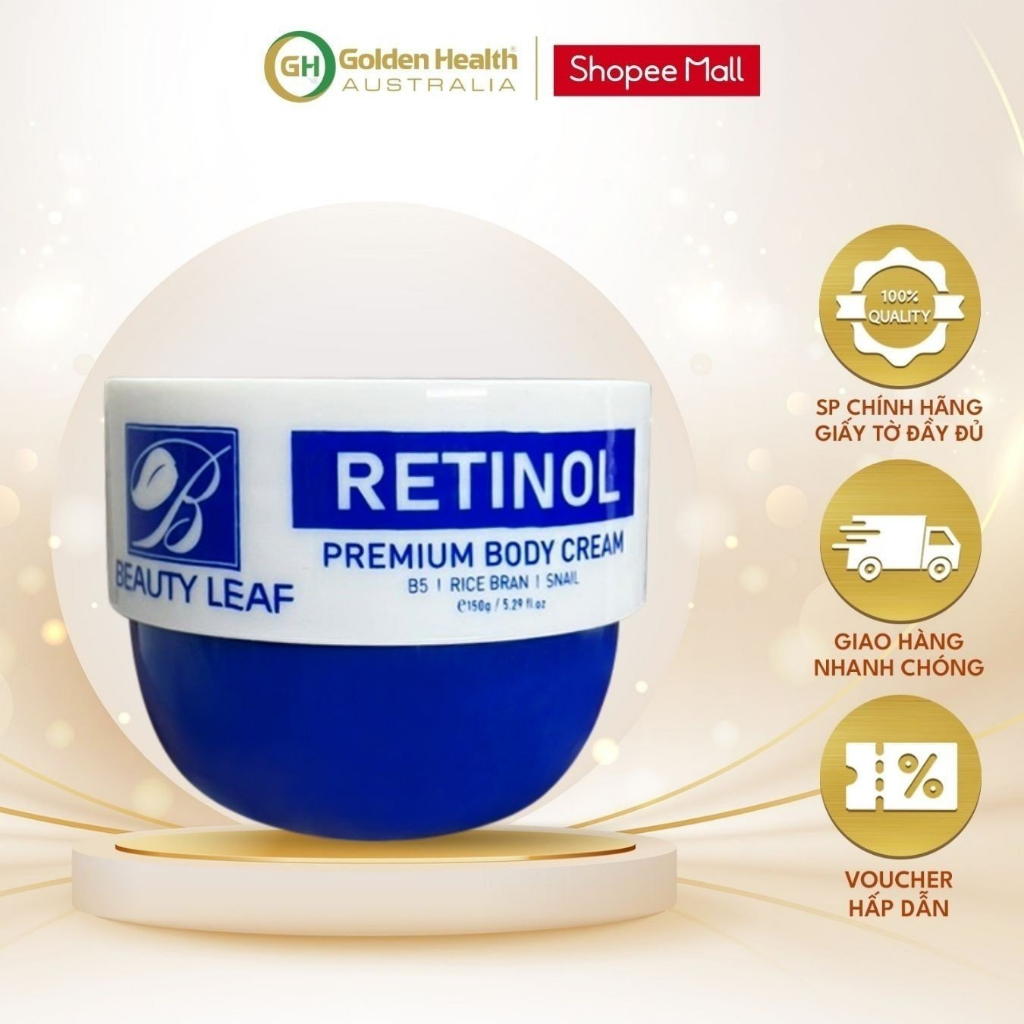 [GOLDEN HEALTH] Kem Body Trắng Da Retinol Beauty Leaf 150g