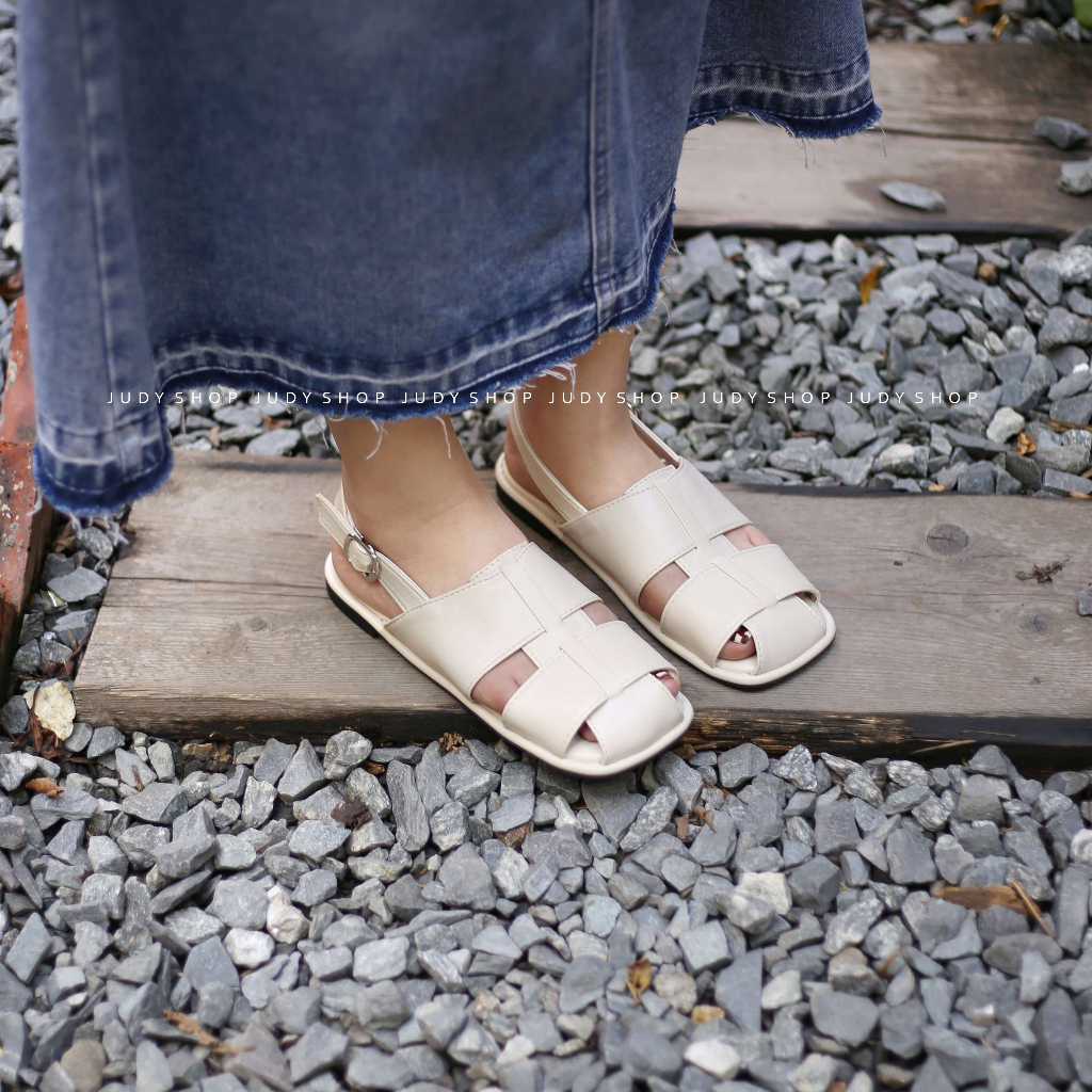 Giày Sandal Mũi Rọ Bít Mũi Quai Gài Đế Su Mềm Cao 2p QCCC