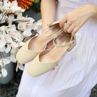 Giày judy - giày sandal qian mũi xéo tim đế cao 3p qccc