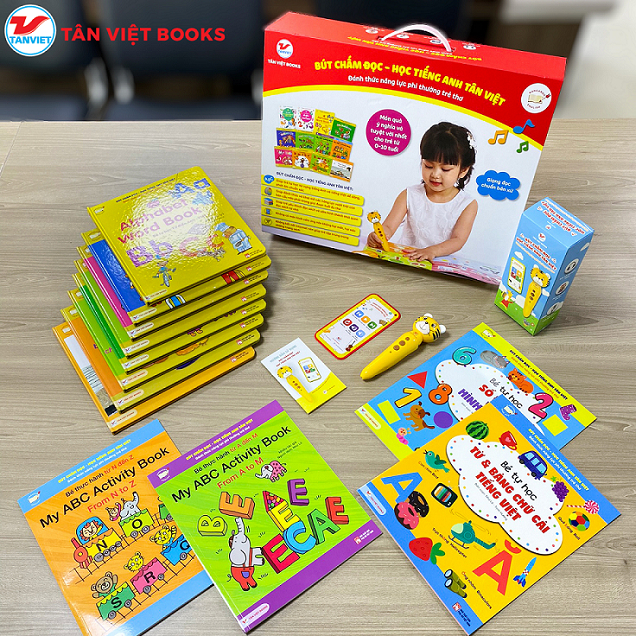 BỘ SÁCH + BÚT CHẤM ĐỌC HỌC TIẾNG ANH CHO BÉ