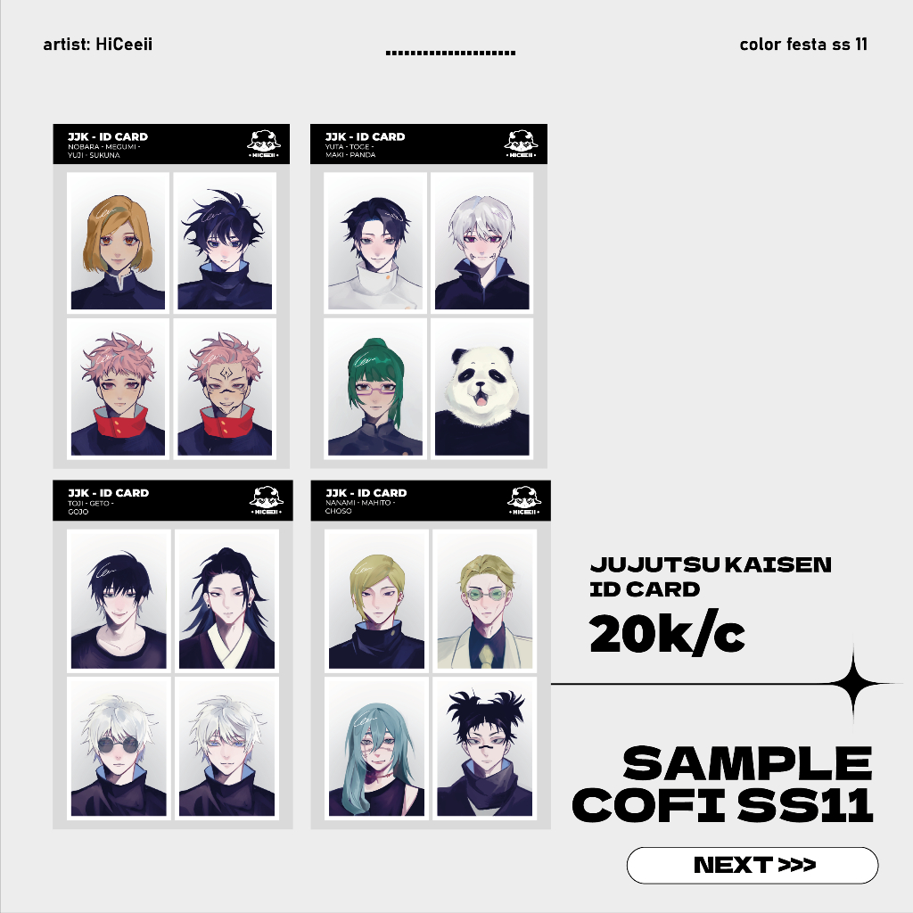 SET ẢNH THẺ JUJUTSU KAISEN