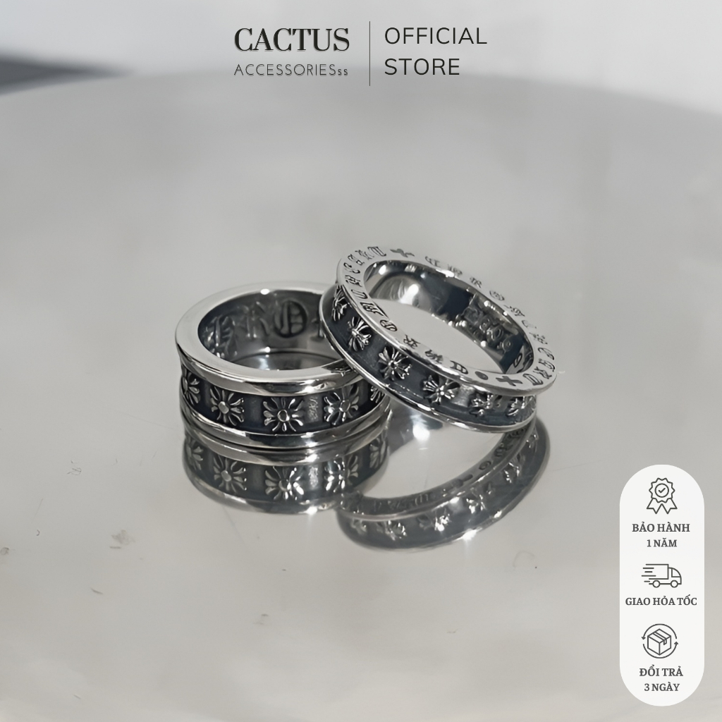 NHẪN CHROME HEART THÉP TITAN không gỉ , không bay màu 8 - Cactus Accessoriesss