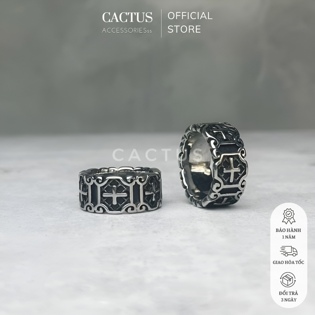 NHẪN CHROME HEART THÉP TITAN KHÔNG GỈ 1 - Cactus Accessoriesss