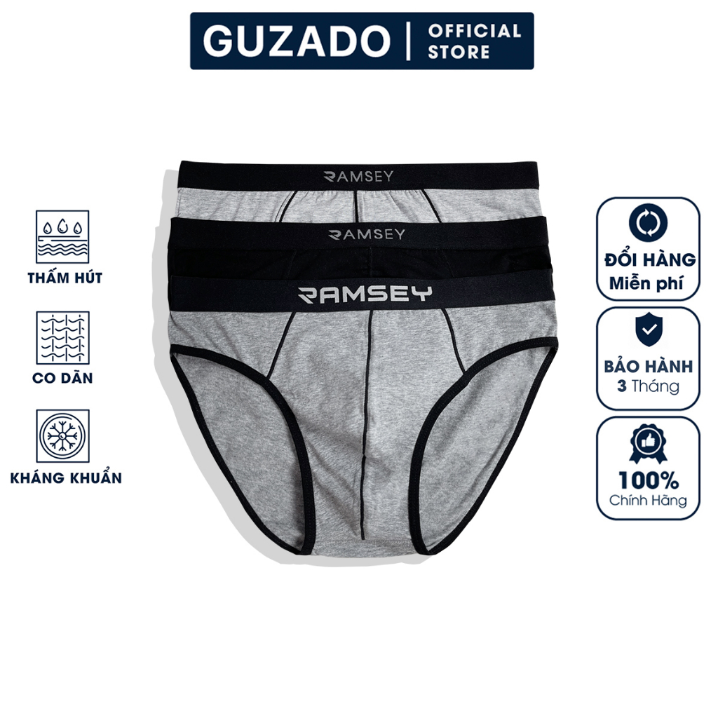 Quần Lót Nam GUZADO Chất Cotton Co Giãn 4 Chiều, Thoáng Khí, Kháng Khuẩn Vượt Trội RC601