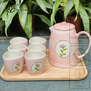 Bộ trà hoa phong cách vintage gốm bát tràng