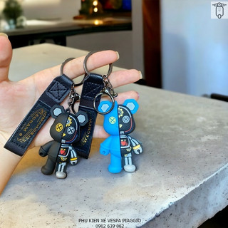 Móc khóa gấu robot bearbrick 2 mặt