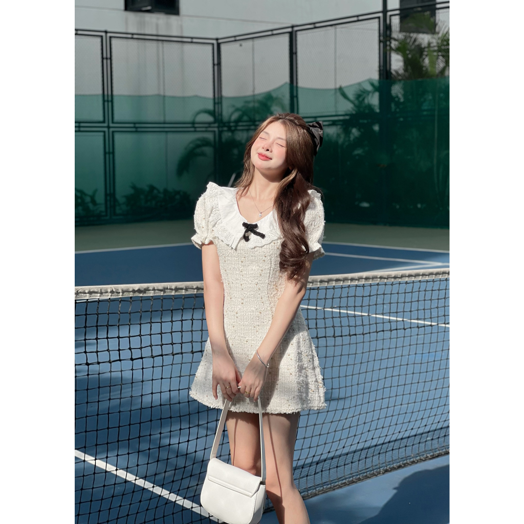 Váy dạ tweed có lót trong pinkdress
