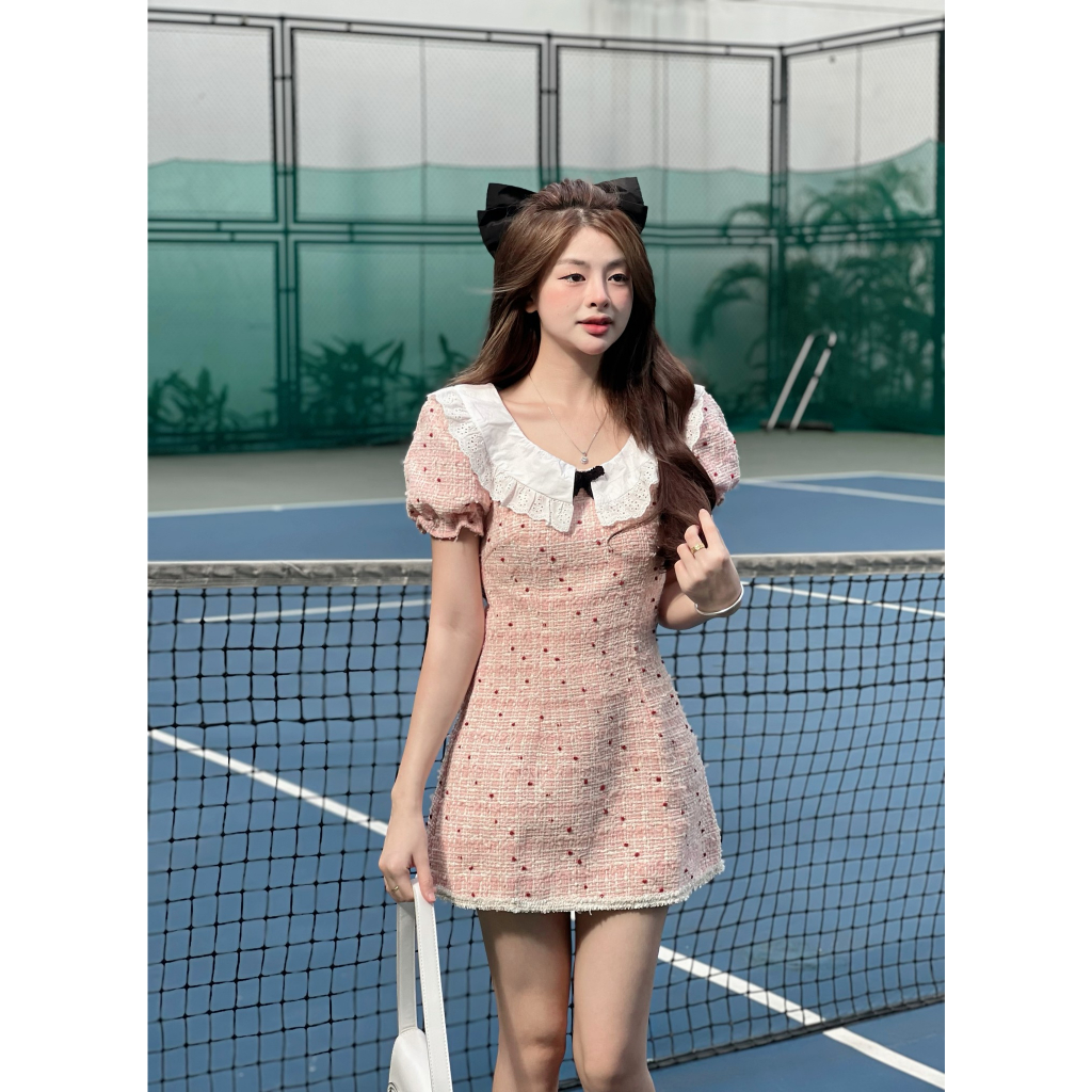Váy dạ tweed có lót trong pinkdress