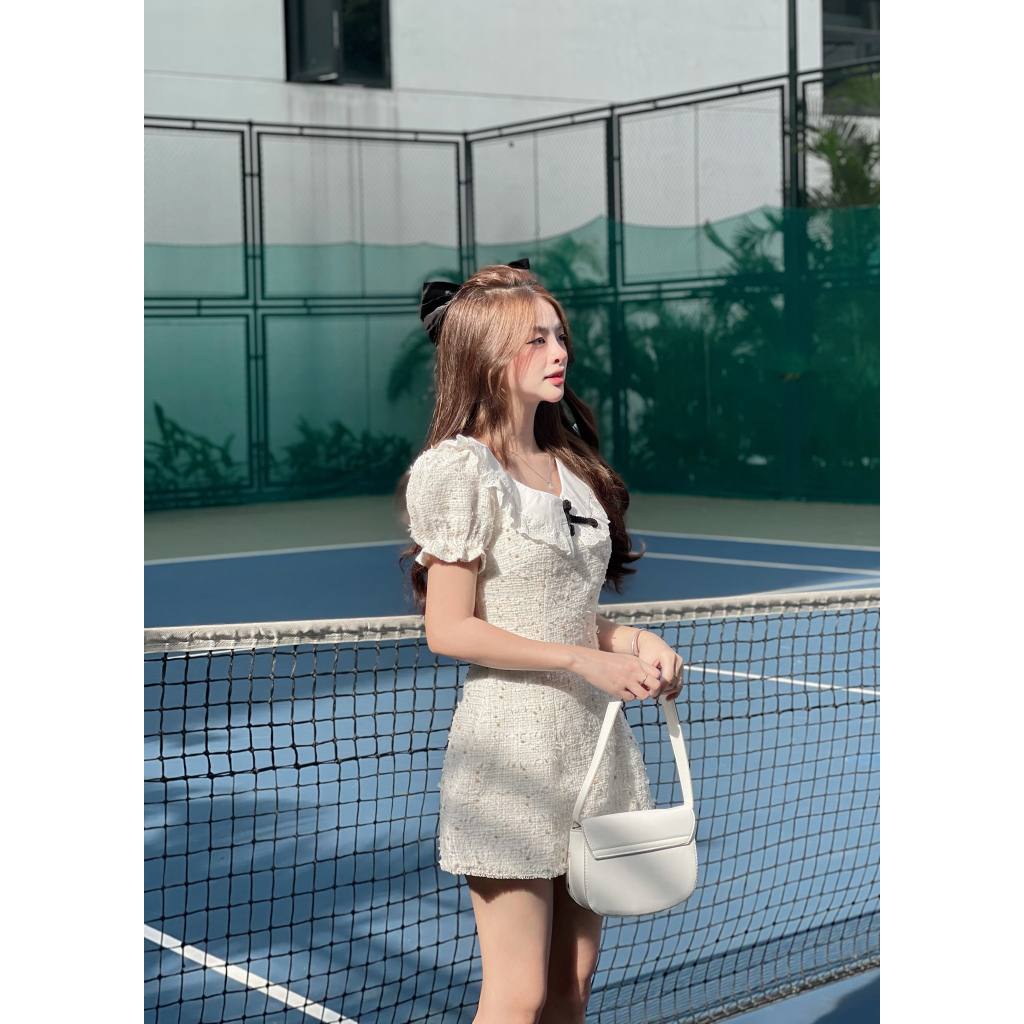Váy dạ tweed có lót trong pinkdress