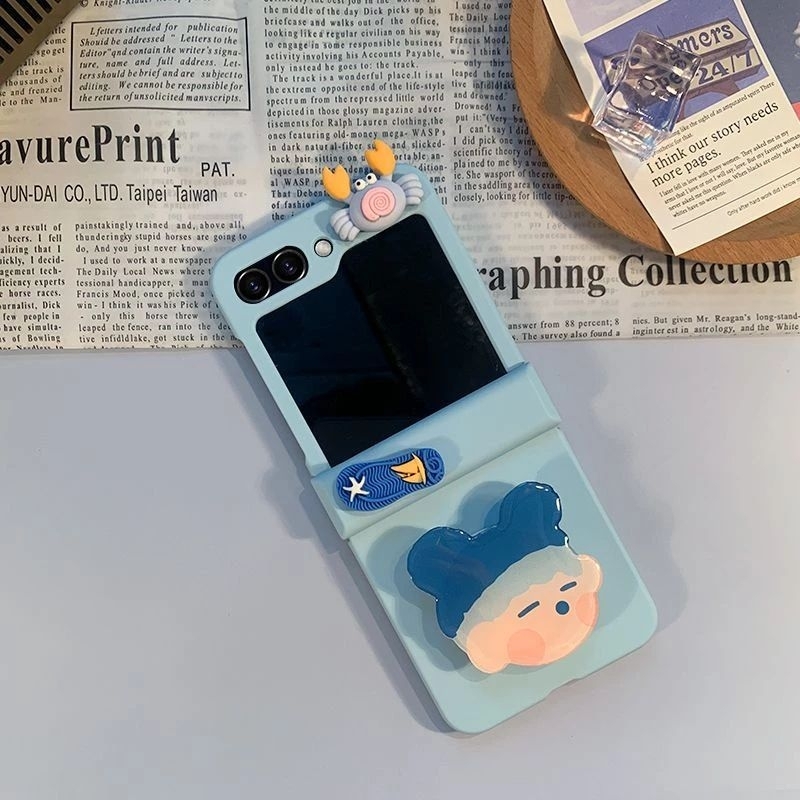 Ốp Z Flip5 - Z Flip4 - Z Flip3 - Flip5 5G charm mùa hè dễ thương kèm dây và thanh bảo vệ bản lề