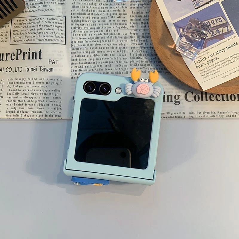 Ốp Z Flip5 - Z Flip4 - Z Flip3 - Flip5 5G charm mùa hè dễ thương kèm dây và thanh bảo vệ bản lề