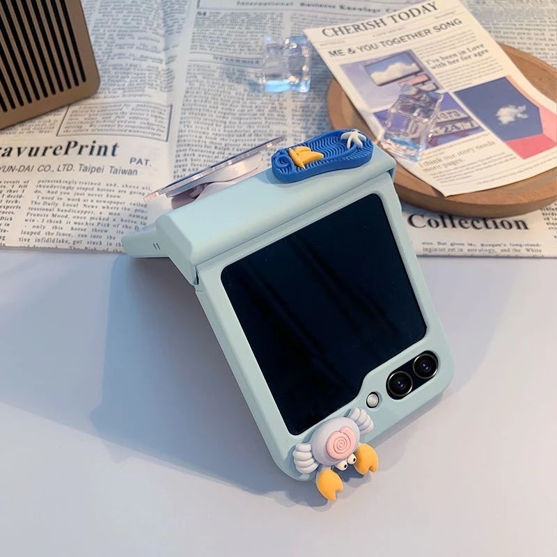 Ốp Z Flip5 - Z Flip4 - Z Flip3 - Flip5 5G charm mùa hè dễ thương kèm dây và thanh bảo vệ bản lề