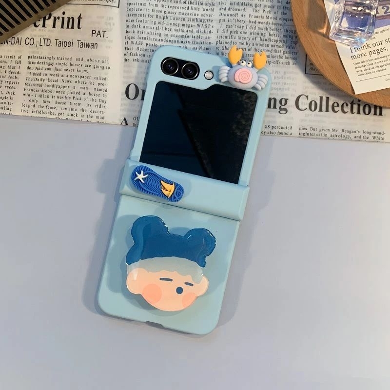 Ốp Z Flip5 - Z Flip4 - Z Flip3 - Flip5 5G charm mùa hè dễ thương kèm dây và thanh bảo vệ bản lề