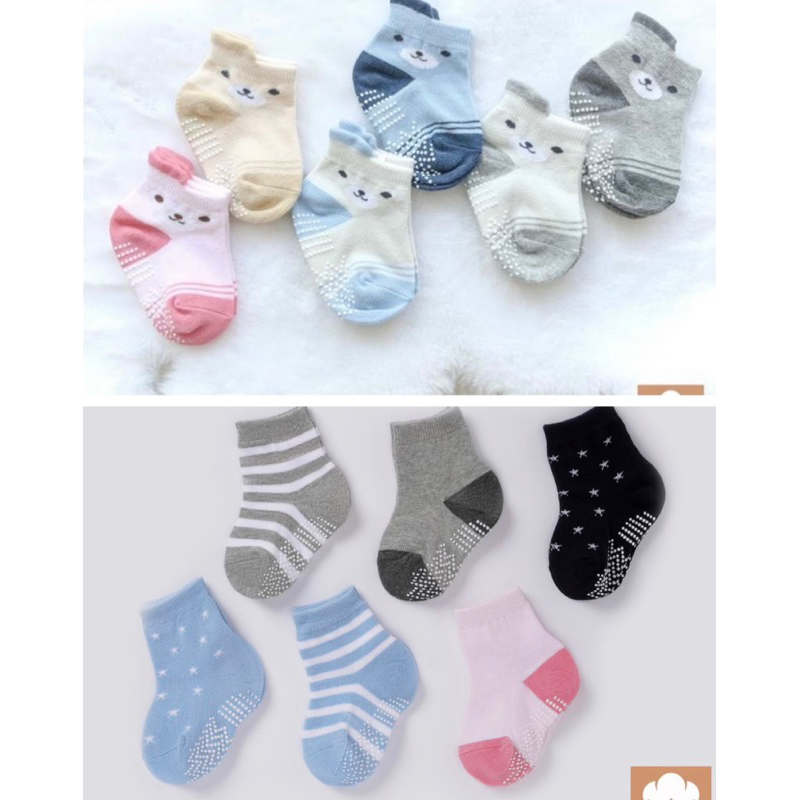 Set 2 đôi vớ/tất chân Mipbi/Moon chất cotton mềm cho bé
