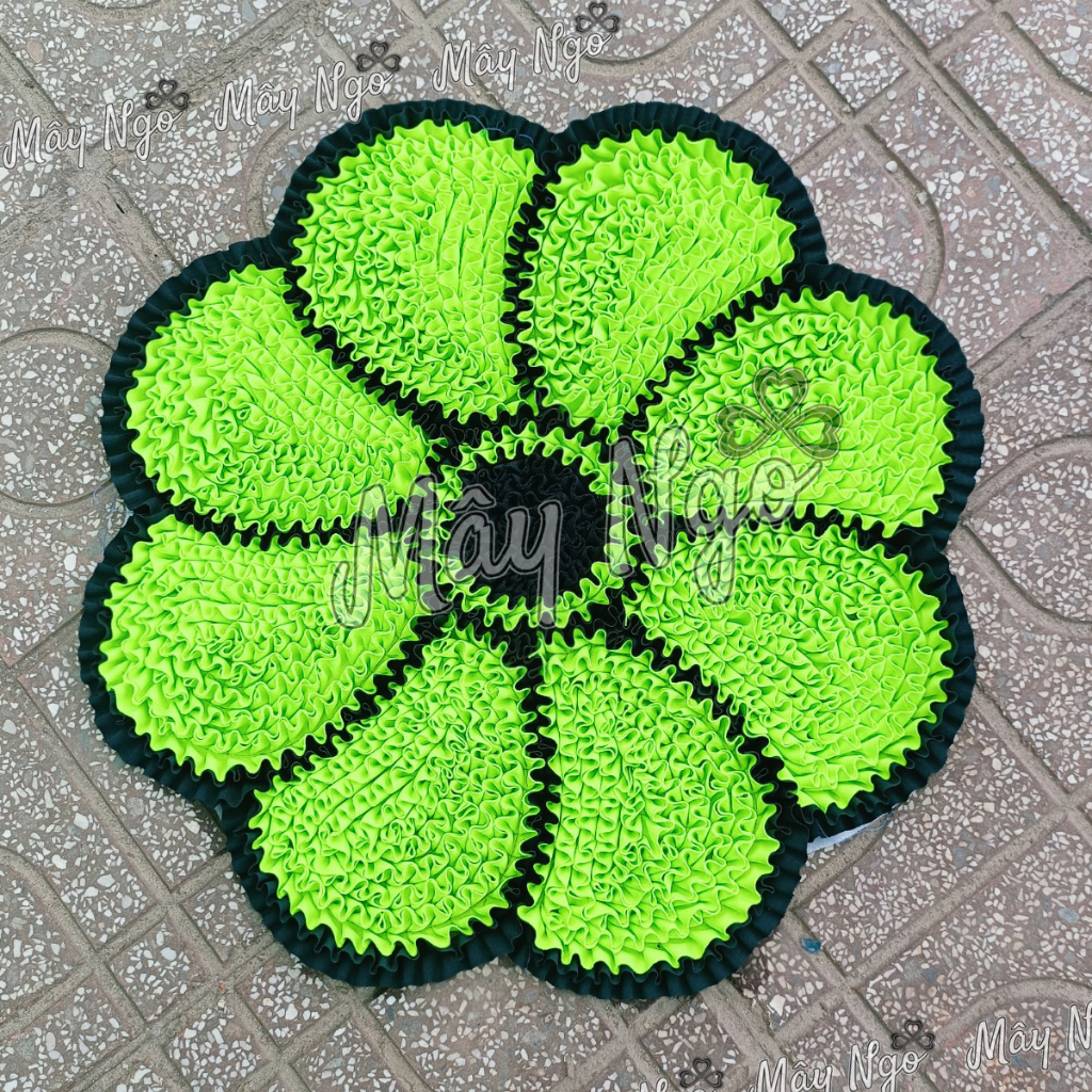Thảm lau chân trang trí trong nhà handmade 50cm hoa 8 cánh