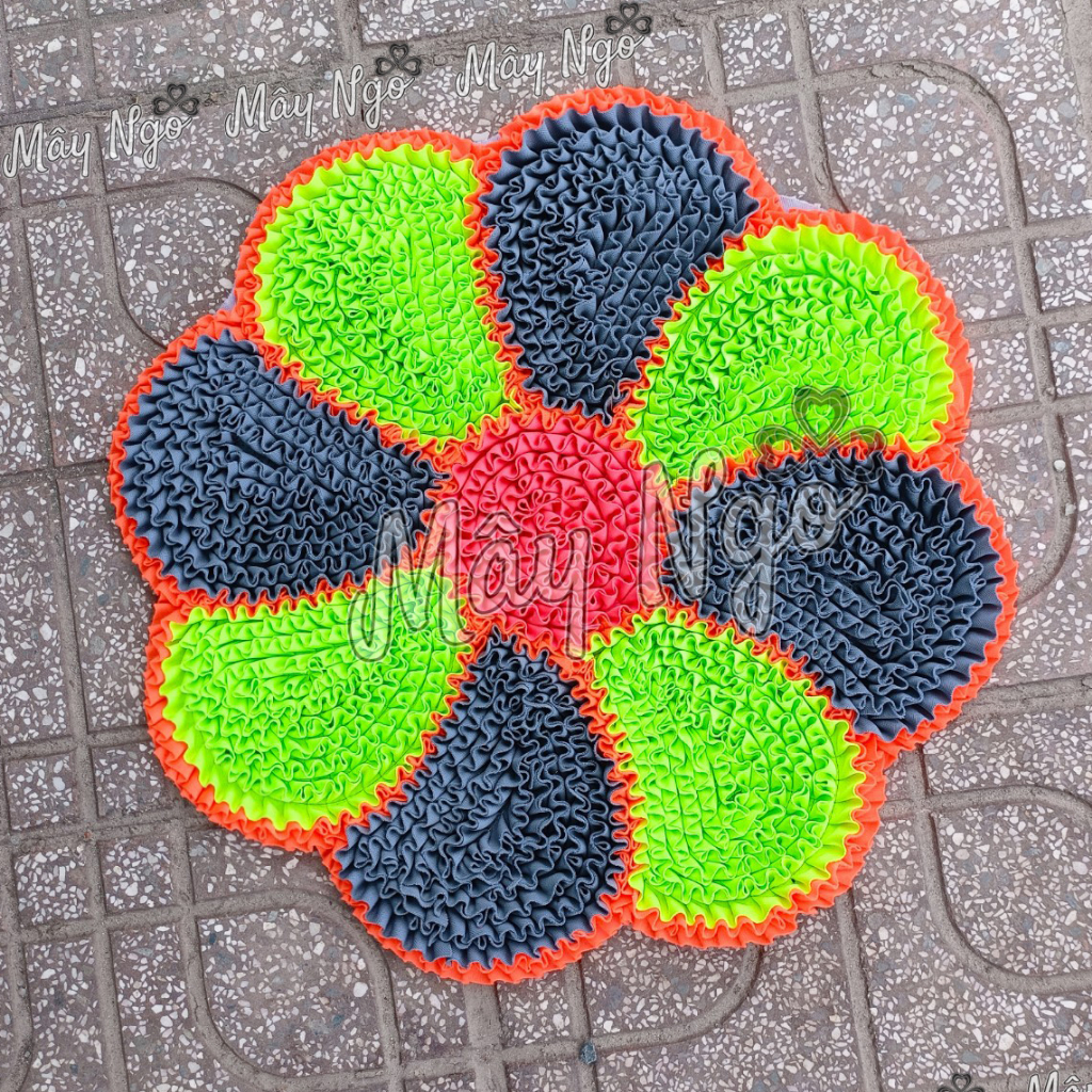 Thảm lau chân trang trí trong nhà handmade 50cm hoa 8 cánh