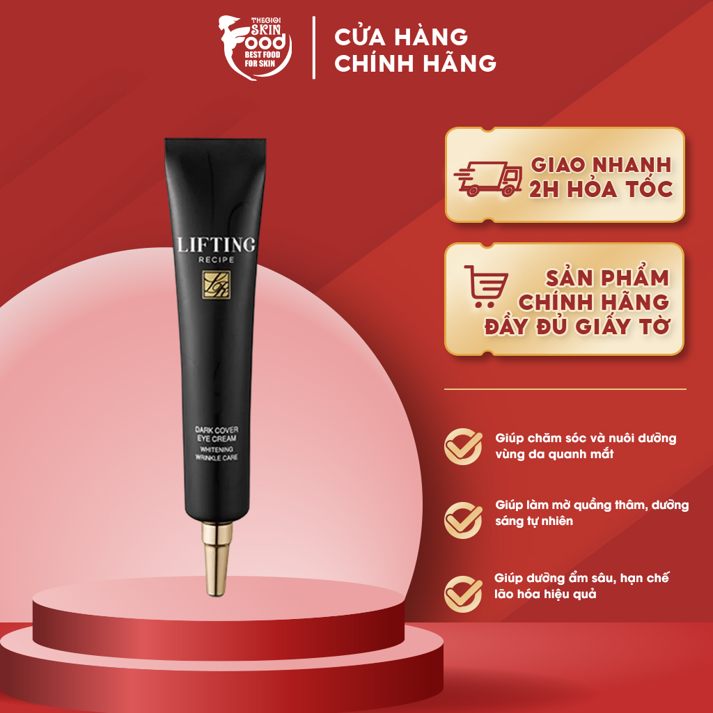 Kem Dưỡng Mắt Mờ Thâm Giảm Nếp Nhăn Recipe Lifting Dark Cover Eye Crea