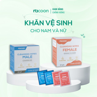 Combo 2 hộp khăn giấy ướt vệ sinh nam nữ 20 tờ/hộp - Racoon Việt Nam