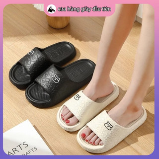 【Giao hàng trong ngày】Dép Gấu Mùa Hè Đơn Giản Đế Mềm Chống Trượt Hai Màu Trắng Đen