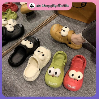 Dép bánh mì chó mắt to, đế cao 4cm, thích hợp đi cặp đôi, phối được với nhiều kiểu trang phục