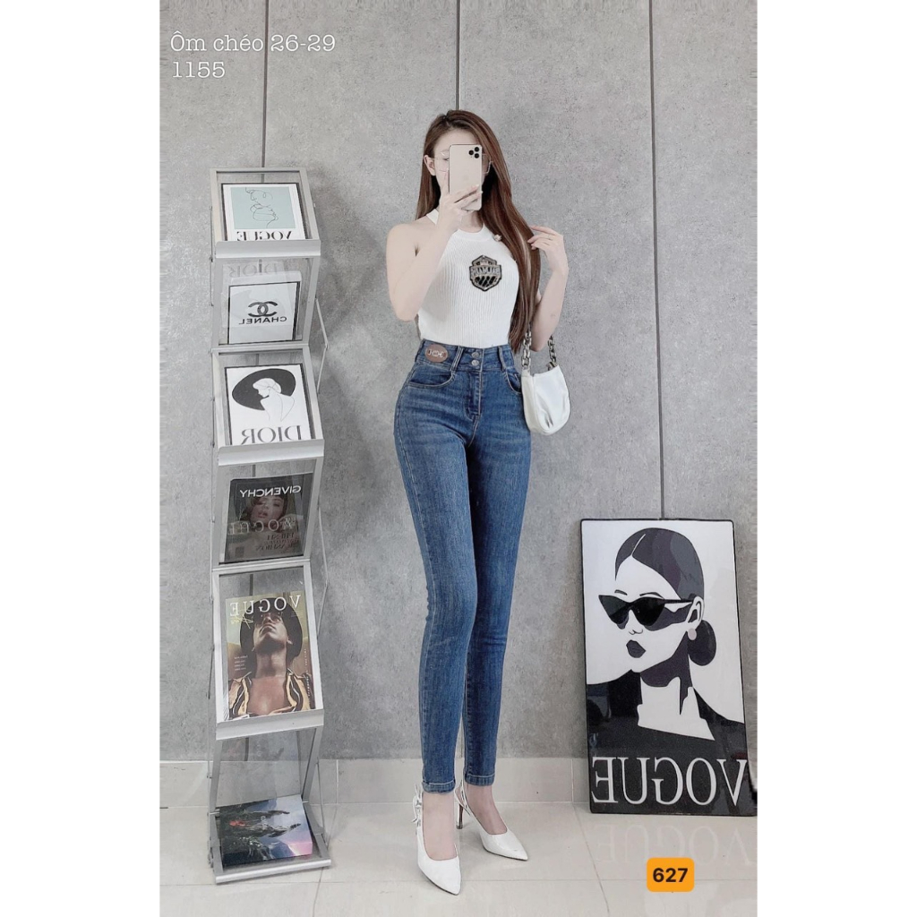 Quần Jean Nữ Cạp Cao ❤️FREESHIP❤️ Quần Bò Nữ Co Giãn Skinny Lưng Cao Tôn Dáng Lưng Kiểu Sành Điệu  - Mã 621