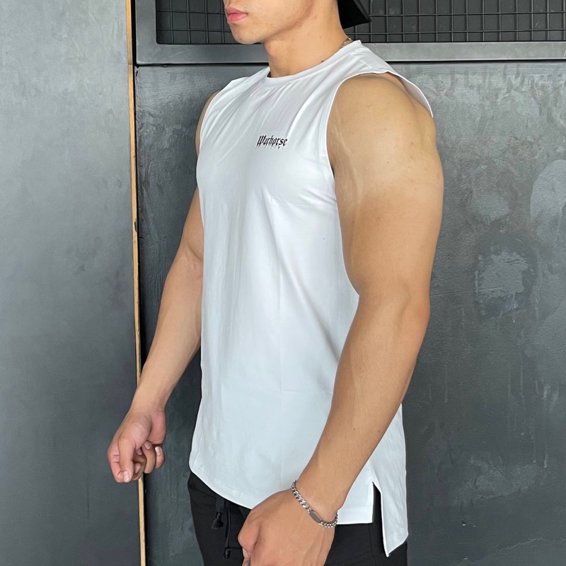 Áo tank top WARHORSE xẻ tà,áo sát nách  COTTON phom thoải mái