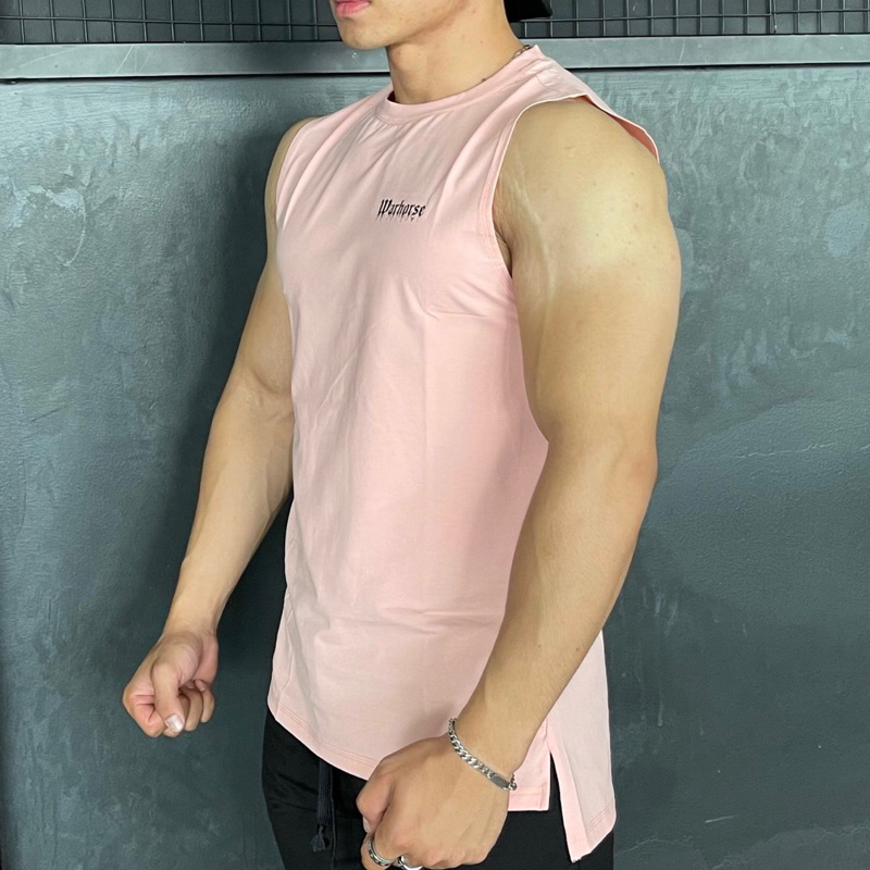 Áo tank top WARHORSE xẻ tà,áo sát nách  COTTON phom thoải mái