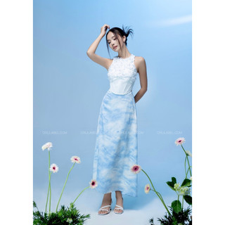 Blue/Rose Jasper Skirt - Chân váy xanh/hồng loang thiết kế - Orli Label