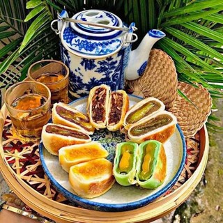 (Bánh lẻ)Bánh pía kim sa mini Tân Huê Viên đủ vị bánh