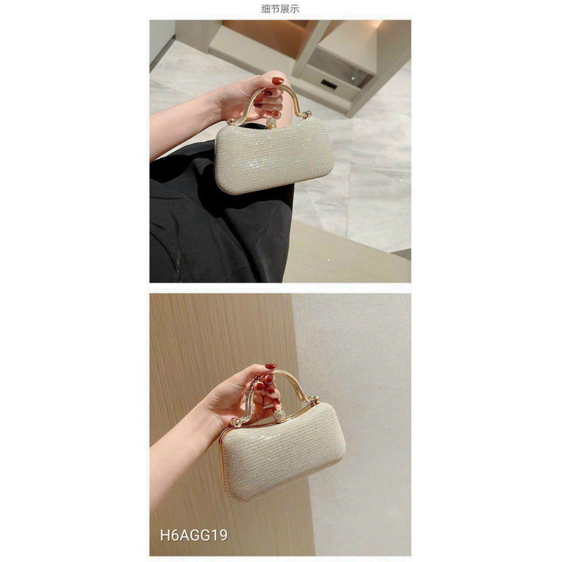 Túi cốp đá màu chữ nhật cầm tay size 19cm hàng Quảng Châu