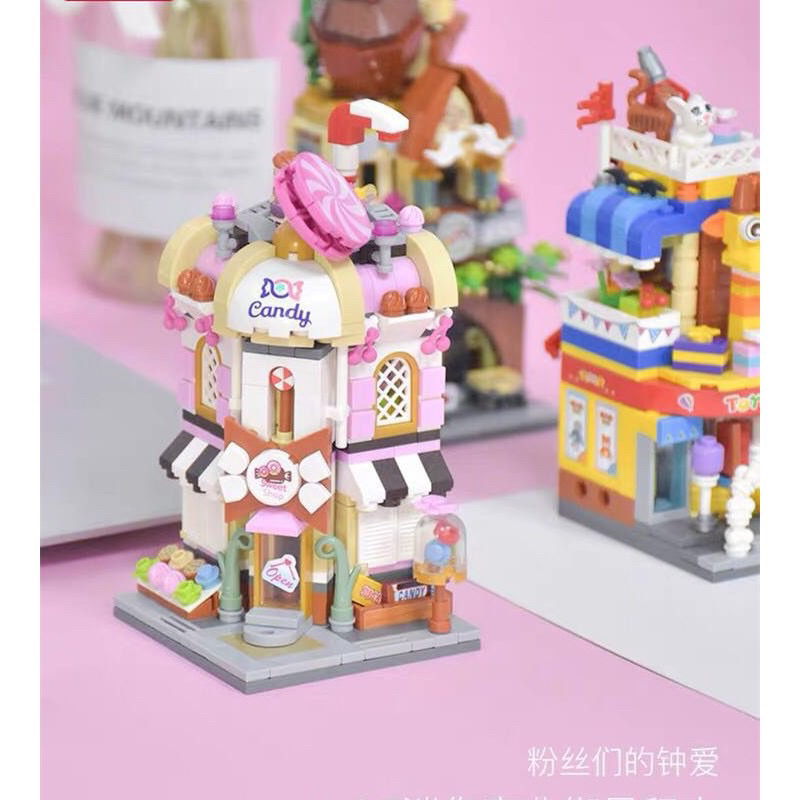 Bộ đồ chơi lắp ráp mô hình cửa hàng đường phố-commercial street view 1641-1648