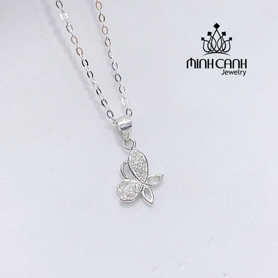 Dây Chuyền Bạc Nữ Minh Canh Jewelry Mẫu Hồ Điệp Đính Đá Cá Tính