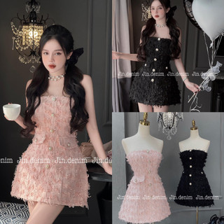 Váy đầm dạ tweed lông nhám  cúp ngực,váy quây sexy quyến rũ, ôm body dáng ngắn  chữ A, thiết kế dự tiệc, đi quẩy, đi bar
