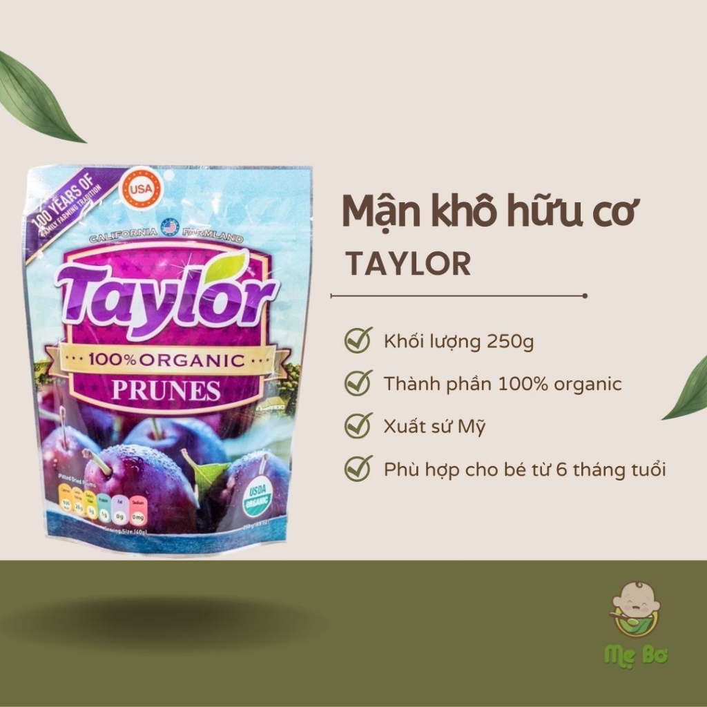 MẬN KHÔ HỮU CƠ TAYLOR 250g