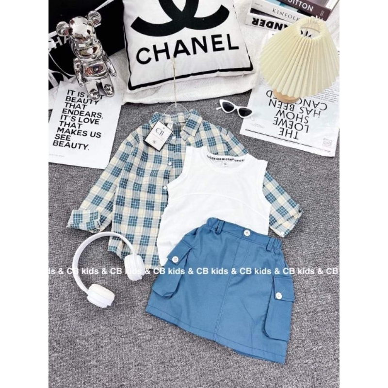 Sét sơ mi bé gái