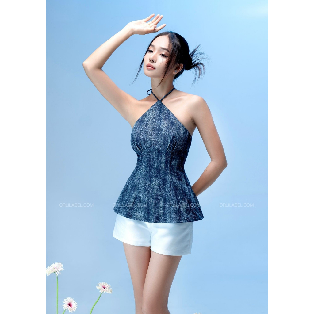 Indigo Shirt - Áo yếm jean thiết kế - Orli Label